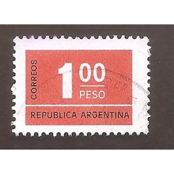 ARGENTINA 1976 (MT1041b) CIFRAS  DE $1 MATE FLUO,  USADA