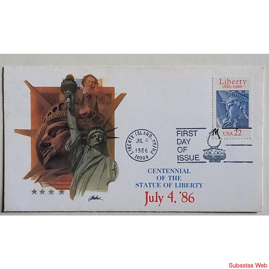 Sobre USA FDC Centennial of the Statue of Liberty 1886-1986