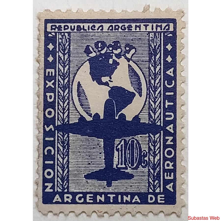 Sello Exposición Argentina de Aeronáutica. 1947