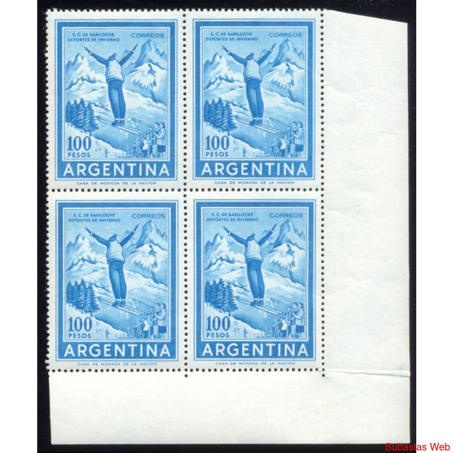 ARGENTINA GJ1148B ESQUIADOR CUADRO MINT SATINADO U$32.00