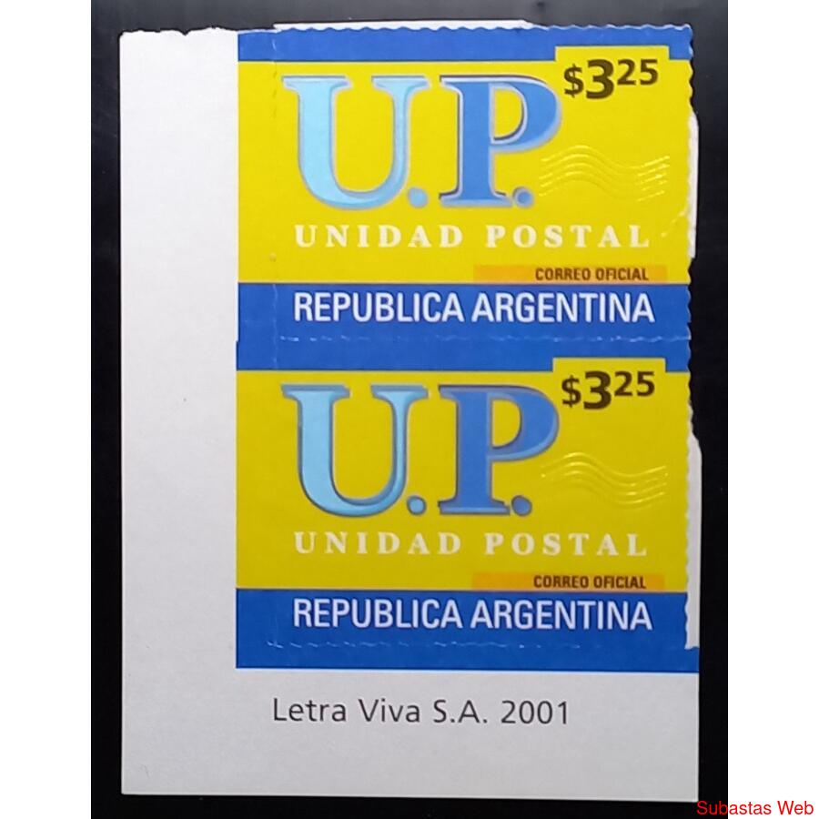 Parejita en Esquina. Sello UP $ 3,25. Autoadhesivo