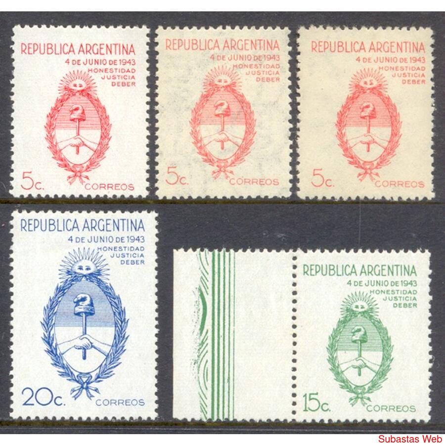 ARGENTINA GJ896/898 + 899 + 900. SERIE COMPLETA MINT. U$16