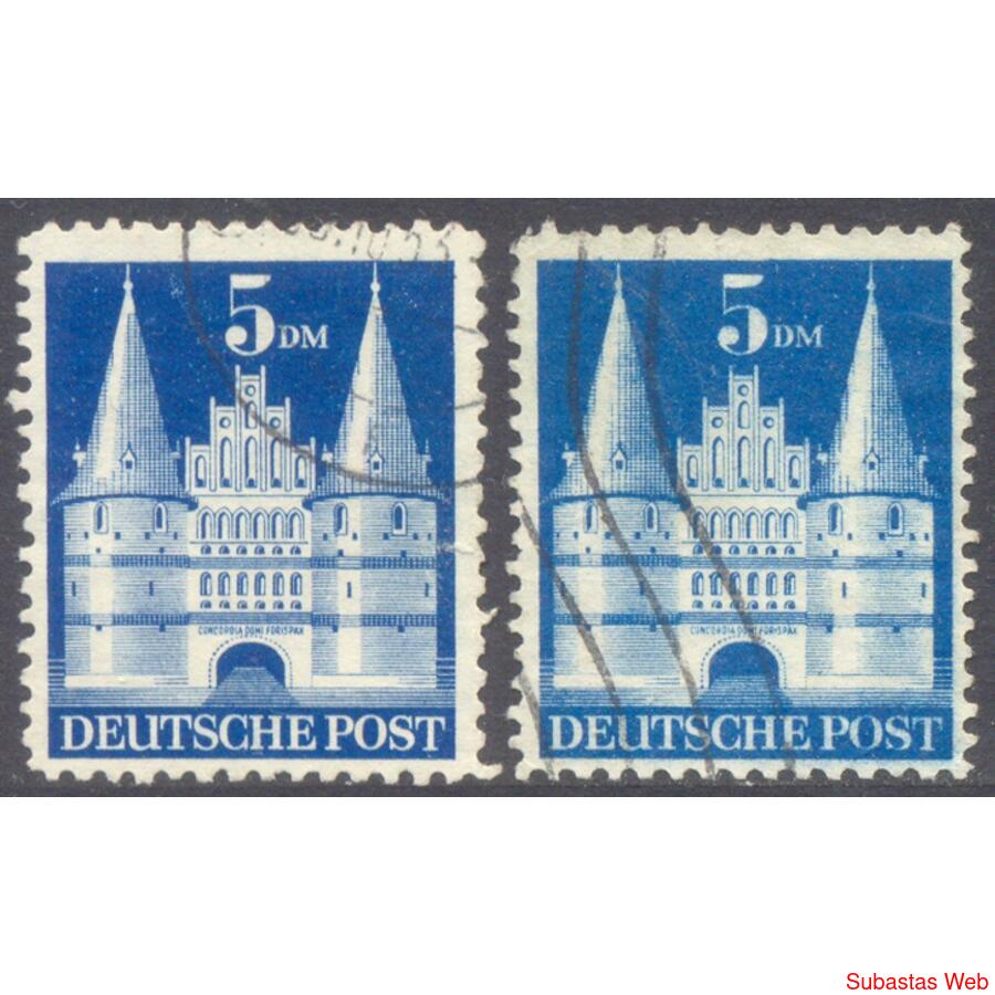 ALEMANIA BIZONA Yv 68. Los 2 Tipos: 1 y 2. RARO. VC: € 35.00