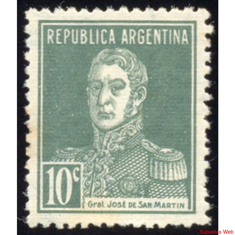 ARGENTINA GJ615 SAN MARTÍN 10c NUEVO EN PAPEL RAYADO U$55.00