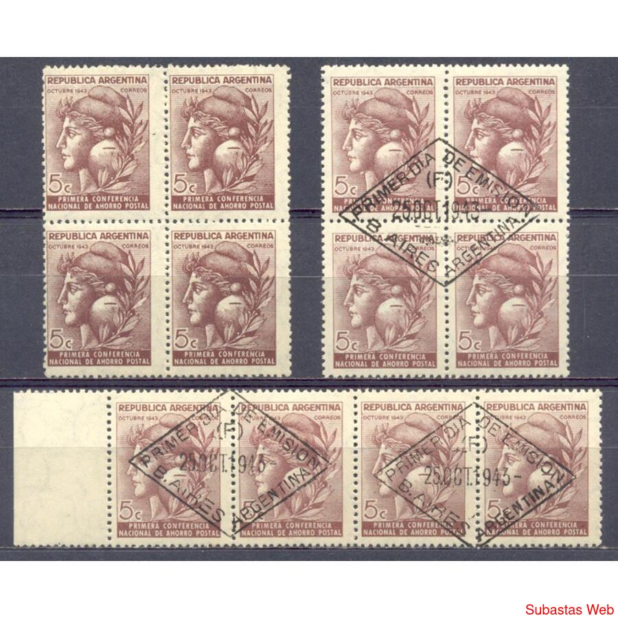 ARGENTINA GJ903. AHORRO POSTAL HERMOSO LOTE DE 3 PIEZAS. MB!