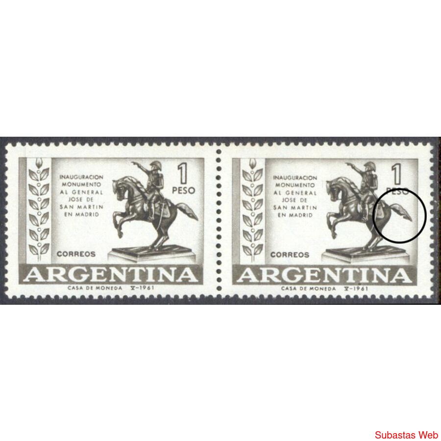 ARGENTINA GJ1216 SAN MARTÍN PAREJA MINT VARIEDAD KLASS. U$15