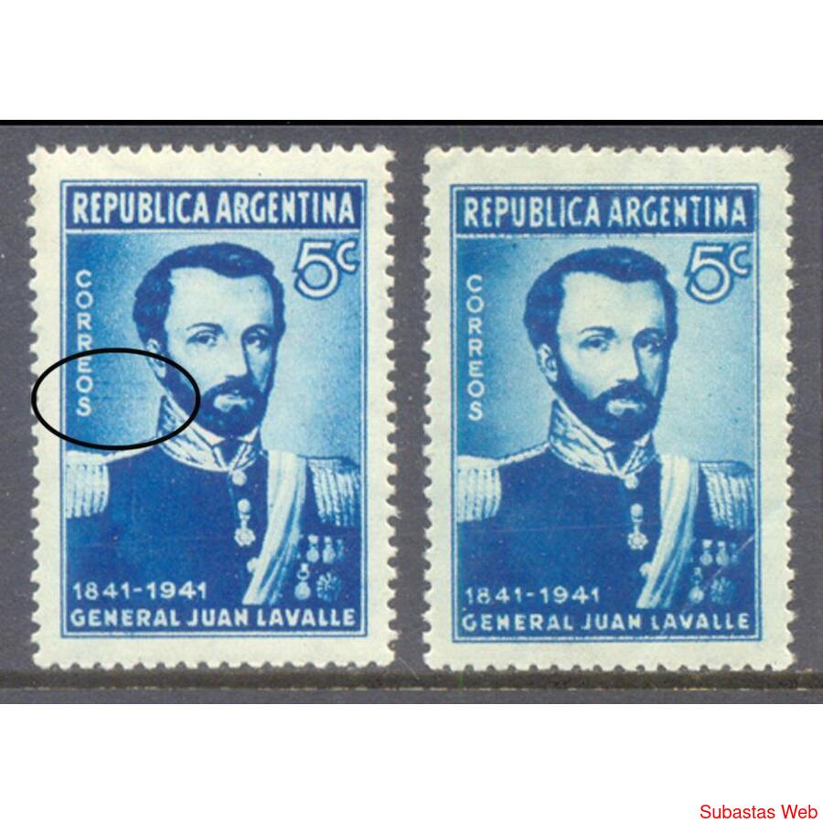 ARGENTINA GJ854b LAVALLE SELLO NUEVO VARIEDAD CATALOGADA $15