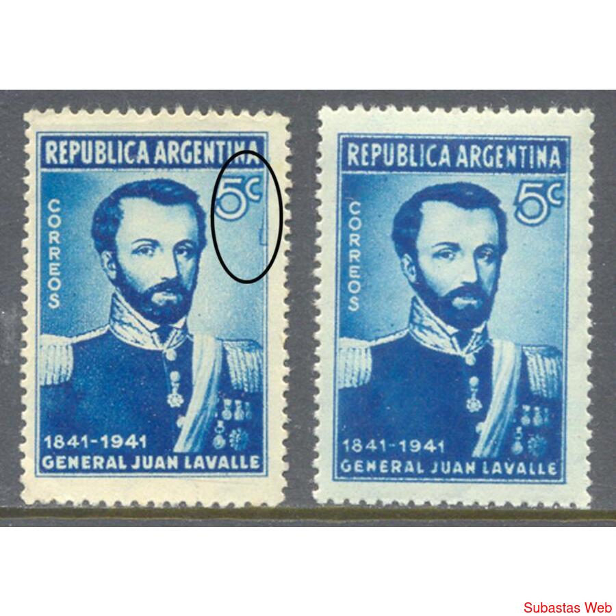 ARGENTINA GJ854c LAVALLE SELLO NUEVO VARIEDAD CATALOGADA $15