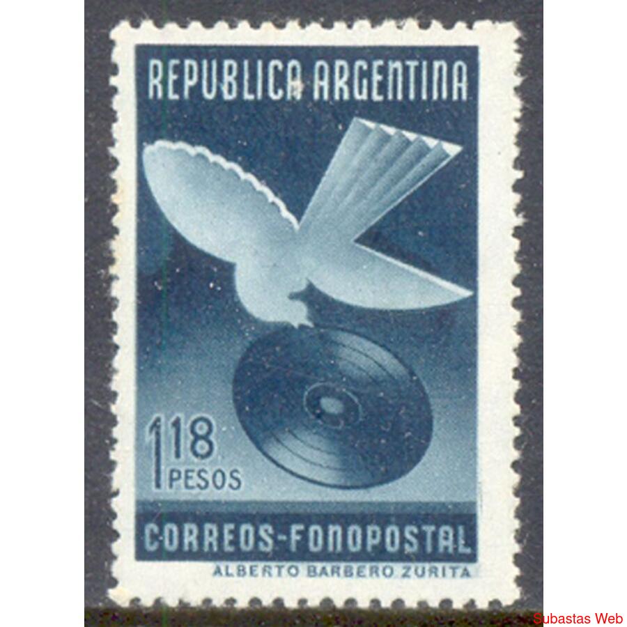 ARGENTINA GJ936 EL PRIMER VALOR DE LA SERIE FONOPOSTAL. U$10