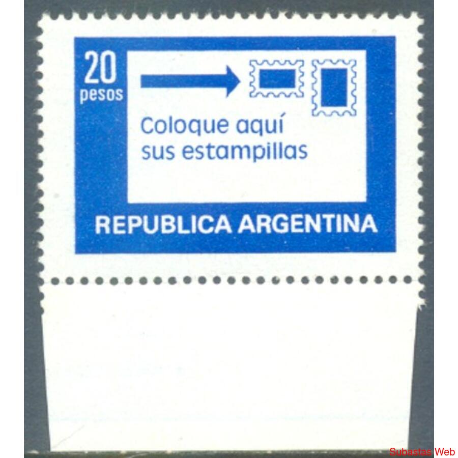 ARGENTINA GJ1782c EN RARO PAPEL TIZADO FOSFORESCENTE U$12.00