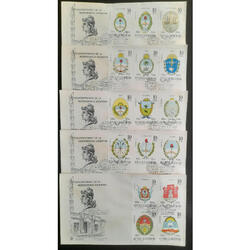 ARGENTINA GJ1360/84 SERIE ESCUDOS EN 8 SOBRES PDE. U$ 30.00