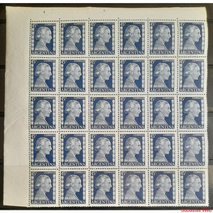 ARGENTINA GJ1009 EVA PERON - EVITA BLOQUE x 30 MINT U$15.00