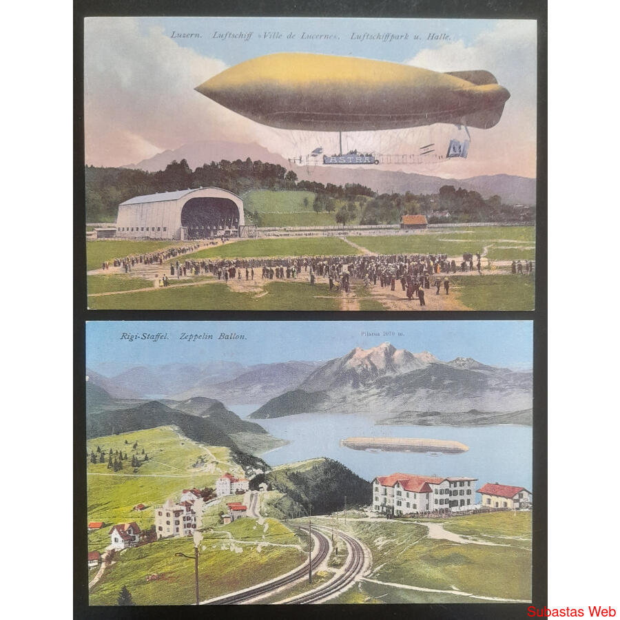 ALEMANIA ZEPPELINES & AEREOS. 8 HERMOSAS POSTALES y TARJETAS