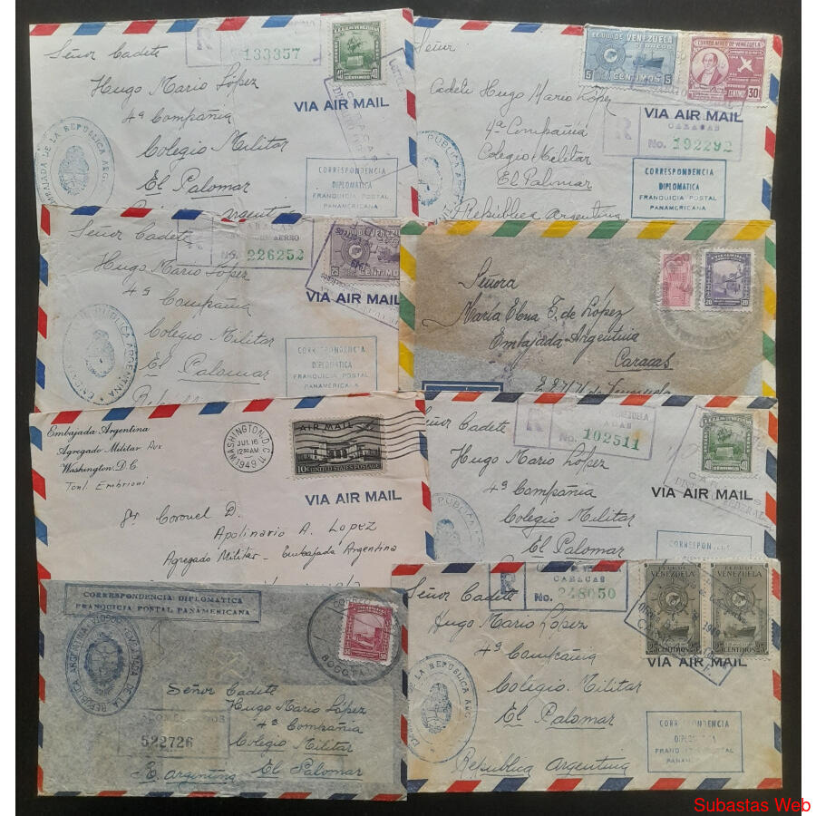 ARGENTINA 1949. LOTE 8 DE SOBRES CORRESPONDENCIA DIPLOMÁTICA