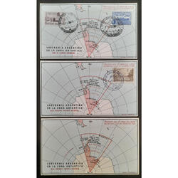 ARGENTINA 1965/66 3 TARJETAS ANTÁRTICAS CIRCULADAS A Bs As.