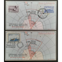 TARJETAS ANTÁRTICAS 1965 BASE ESPERANZA + OTRA VIAJE TRUNCO!