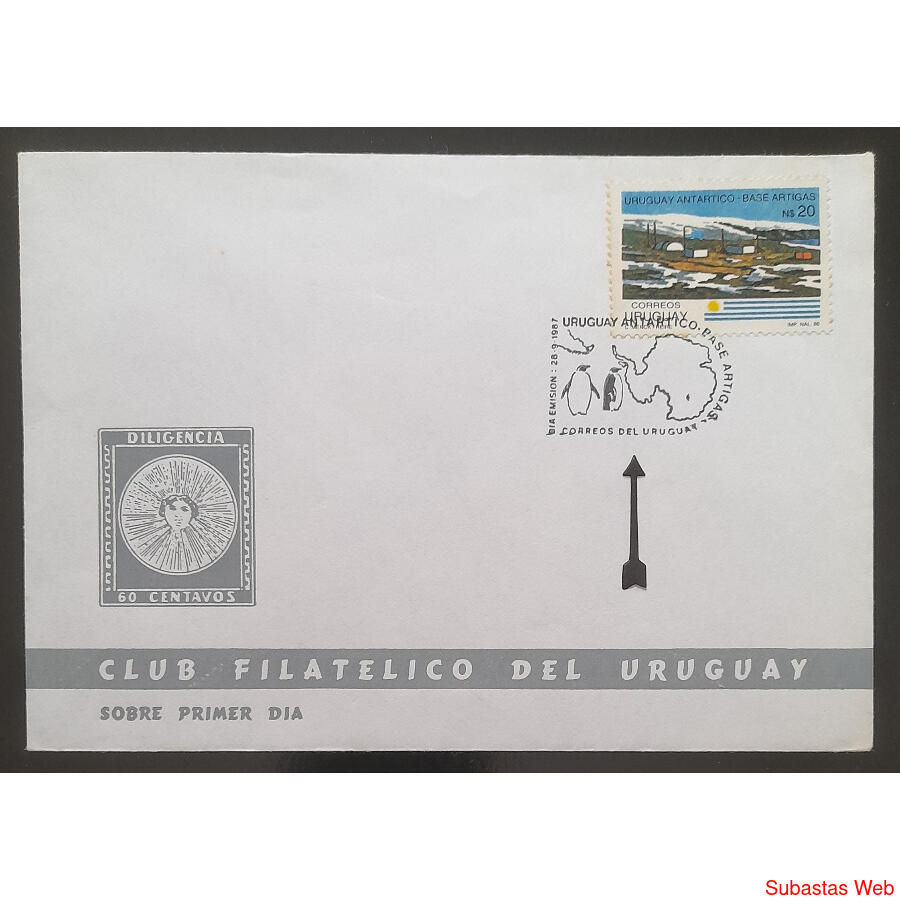 URUGUAY 1987 ANTIGUO SOBRE URUGUAY ANTÁRTICO *BASE ARTIGAS*