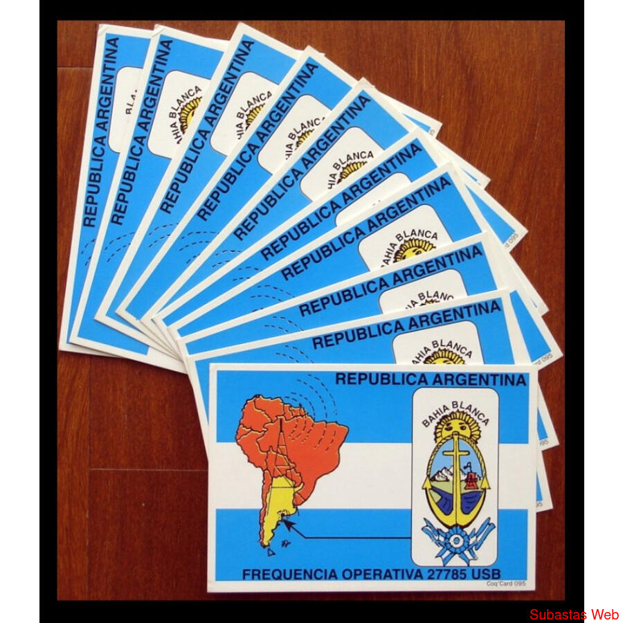 ARGENTINA BAHÍA BLANCA 10 VIEJAS TARJETAS *QSL* SIN USAR!!