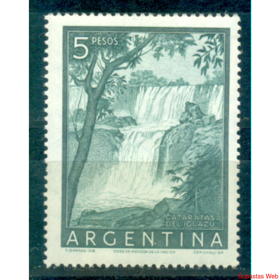 ARGENTINA GJ1053 CATARATAS IGUAZÚ PAPEL TIZADO NUEVO U$7.00