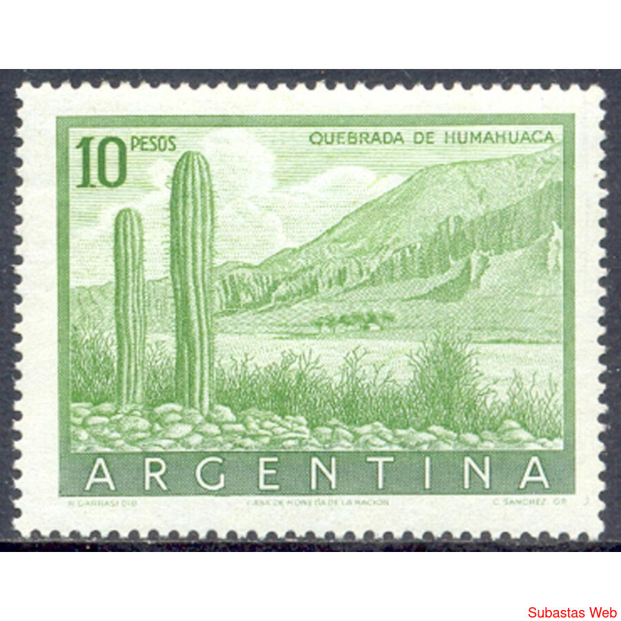 ARGENTINA GJ1054 HUMAHUACA PAPEL TIZADO NUEVO U$10.00