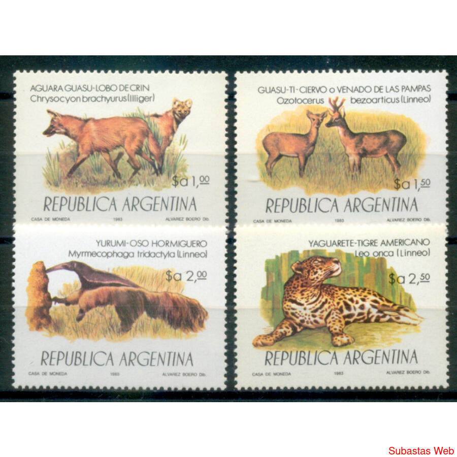 ARGENTINA GJ2095/2098. PROTECCIÓN FAUNA. SERIE MINT U$3.00