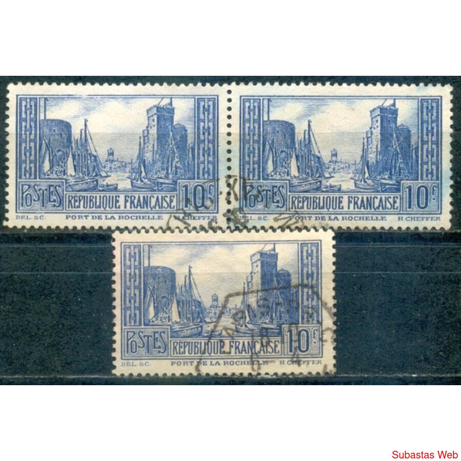 FRANCIA. Yv 261 Tipo III. 3 EJEMPLARES FINAMENTE USADOS. €28