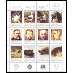 ARGENTINA GJHB50 PIONEROS y FAUNA AUSTRAL BLOCK MINT U$7.50