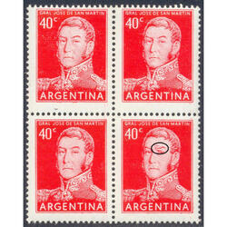 ARGENTINA GJ1039 TIZADO CUADRO MINT VAR. CEJA ROTA U$10.00