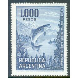 ARGENTINA GJ1496 TRUCHA. PAPEL TIZADO NACIONAL MINT. U$5.00