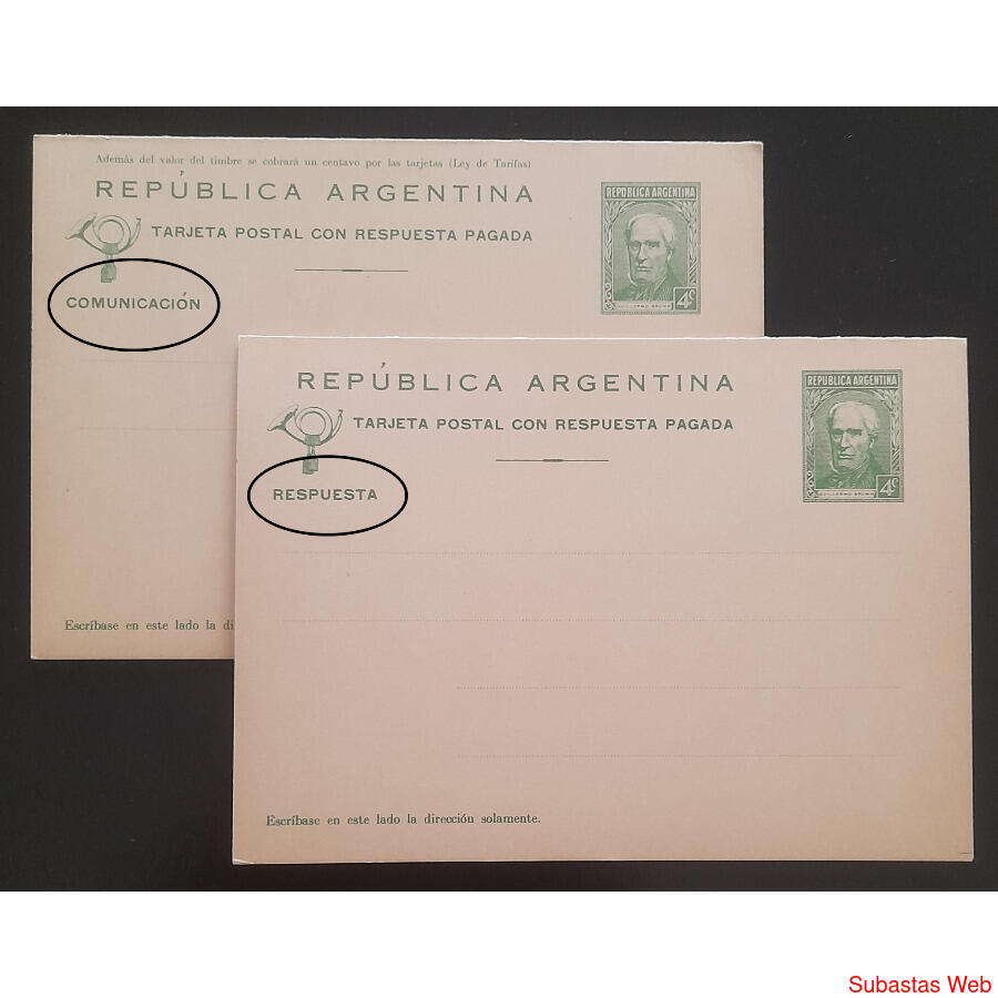 ARGENTINA. GJTAR-89 BROWN 4c. COMUNICACIÓN + RESPUESTA MINT!