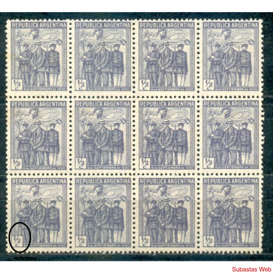 ARGENTINA GJ670 REVOLUCIÓN BLOCK VARIEDAD CATALOGADA U$15