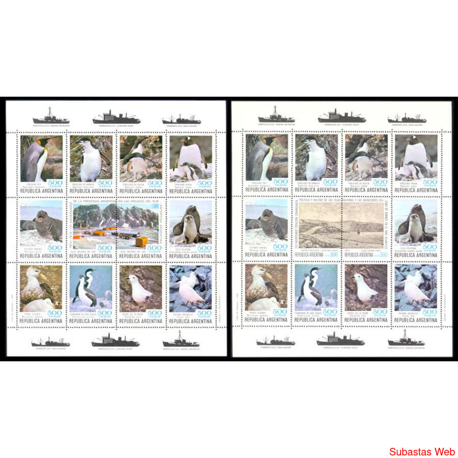 ARGENTINA GJHB43 + GJHB44 ANTÁRTICA BLOQUES MINT. U$30.00