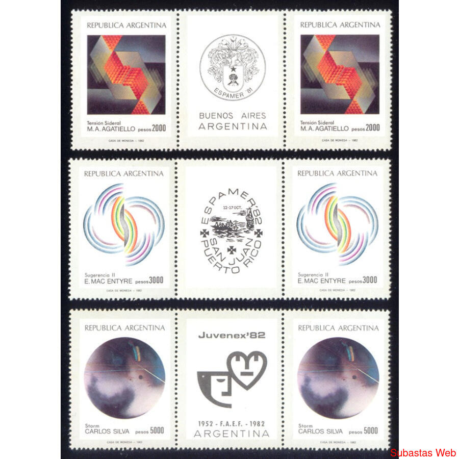 ARGENTINA GJ2057EN/2059EN.  2 SERIES MINT CON ENTRECINTAS!!