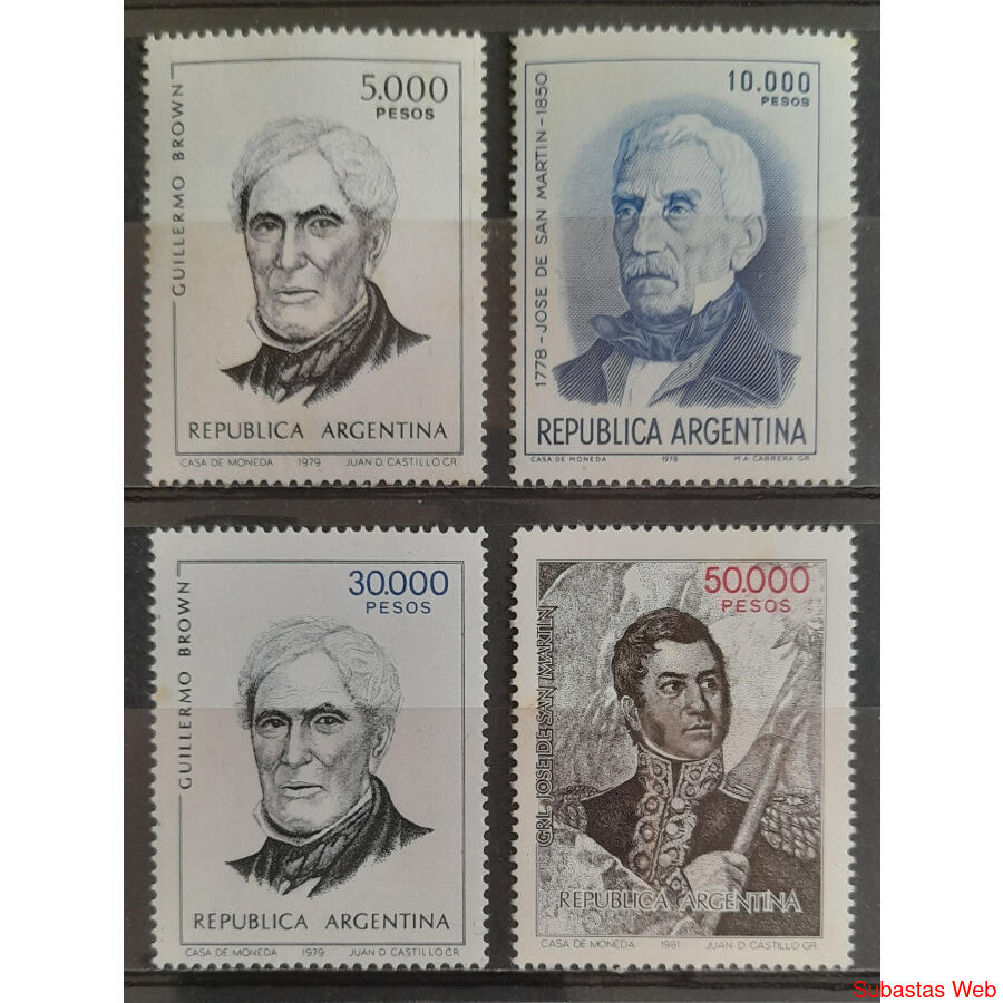 ARGENTINA GJ1852 +1853 +1854 +1855 VALORES ALTOS U$12.00