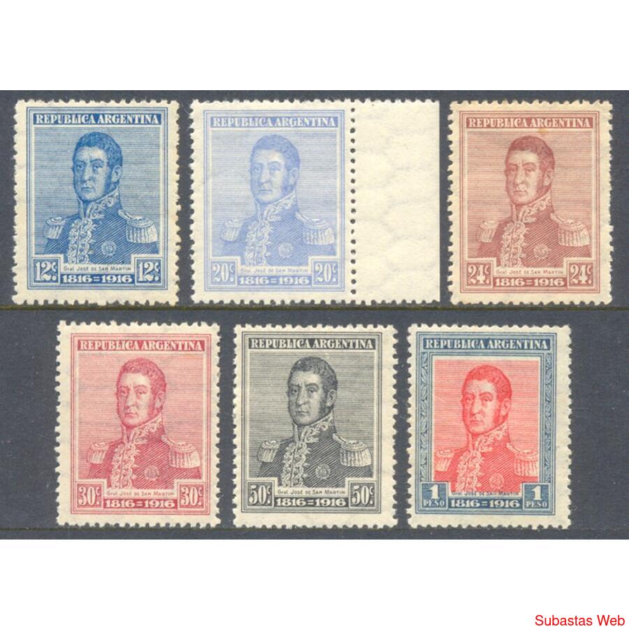 ARGENTINA GJ414/GJ419-  6 VALORES CONSECUTIVOS NUEVOS $24.50