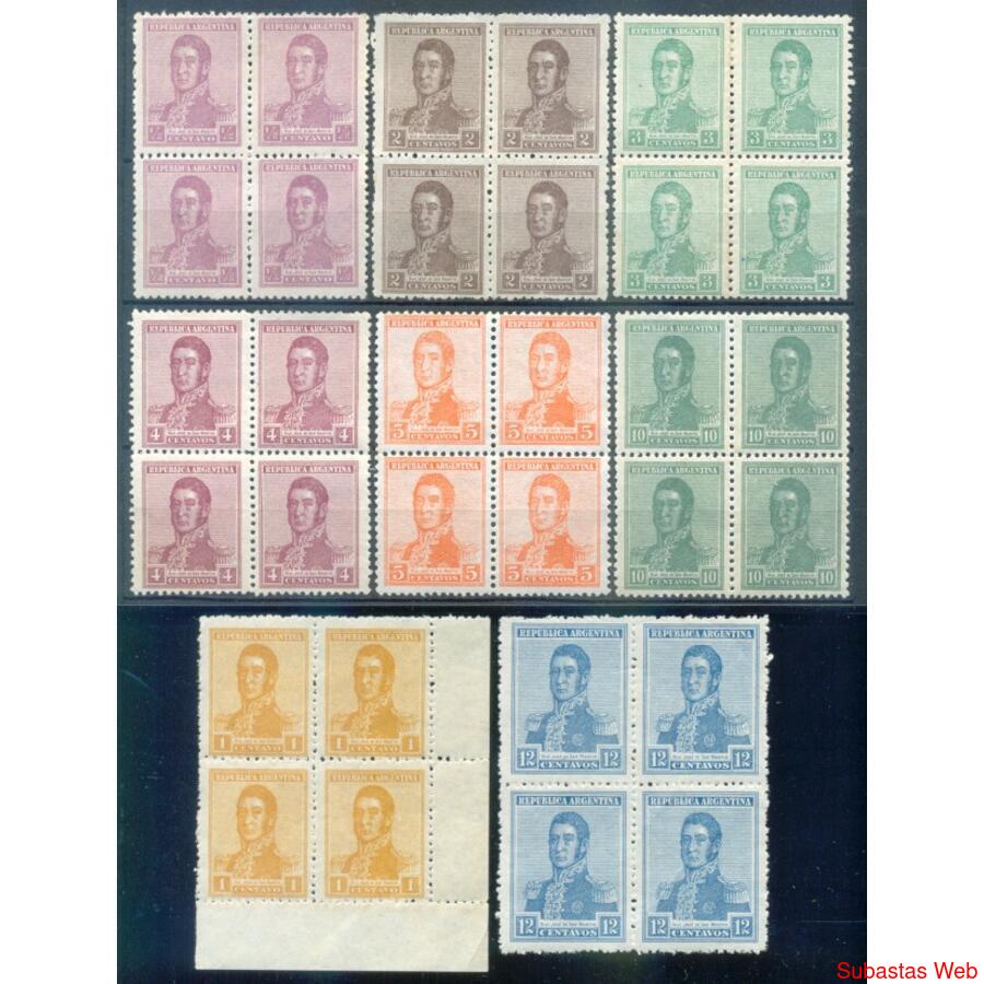 ARGENTINA GJ458 +++ 8 VALORES EN CUADROS NUEVOS U$23.00