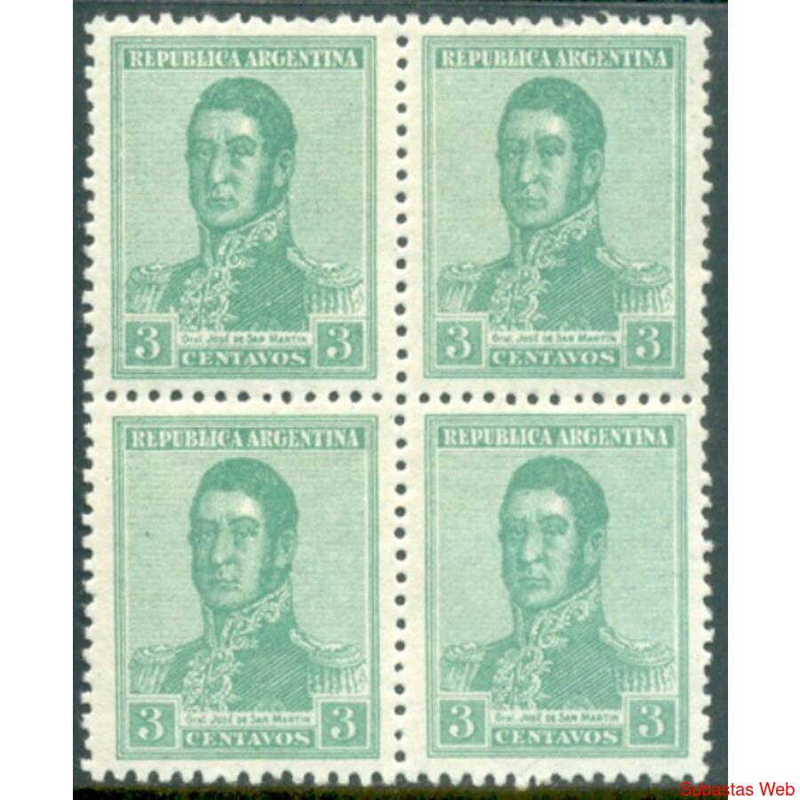 ARGENTINA GJ433 CUADRO GRAN VARIEDAD DE FILIGRANA. RAREZA!!!