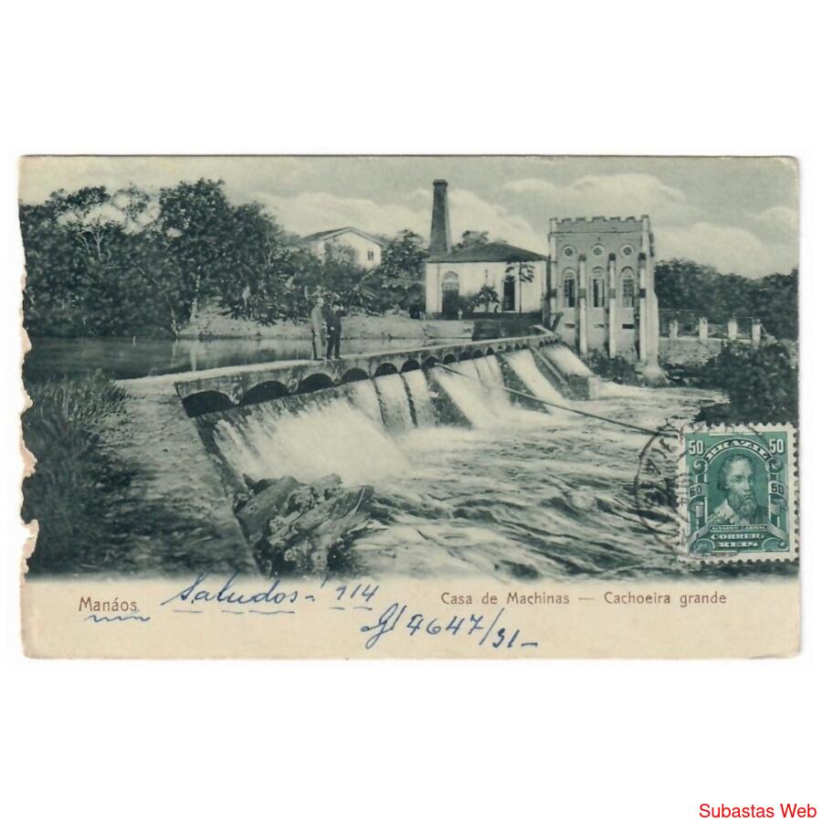 BRASIL • Manáos • Casa de Machinas - Cachoeira grande • 1914