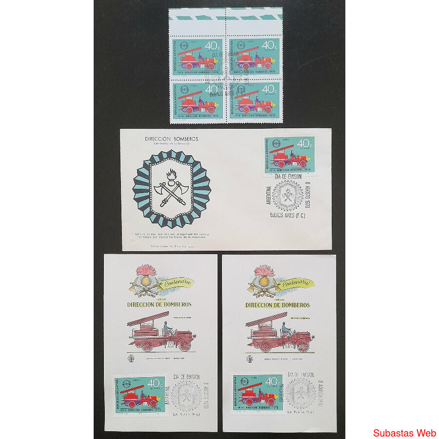 ARGENTINA. 1970 *BOMBEROS* LOTE CONMEMORATIVO DÍA DE EMISIÓN
