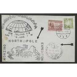 GROENLANDIA 1971 RARO SOBRE EXPEDICIÓN MONZINO AL POLO NORTE