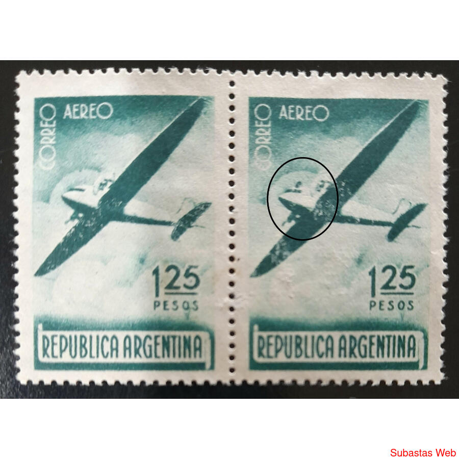 ARGENTINA GJ848b AÉREO PAREJA NUEVO VARIEDAD CATALOGADA U$15