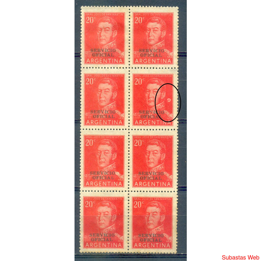 ARGENTINA GJSO703 BLOCK NUEVO VARIEDAD DE IMPRESIÓN. ÚNICA!