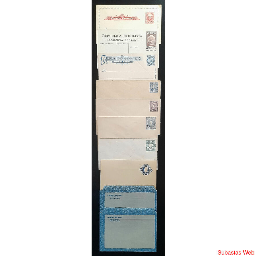 SUDAMÉRICA. INTERESANTE LOTE DE 10 ENTEROS POSTALES SIN USAR