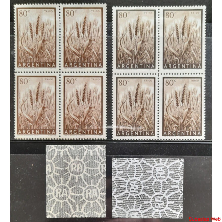 ARGENTINA GJ1044 CUADRO NUEVO PAPEL y FILIGRANA NO CATALOGDO