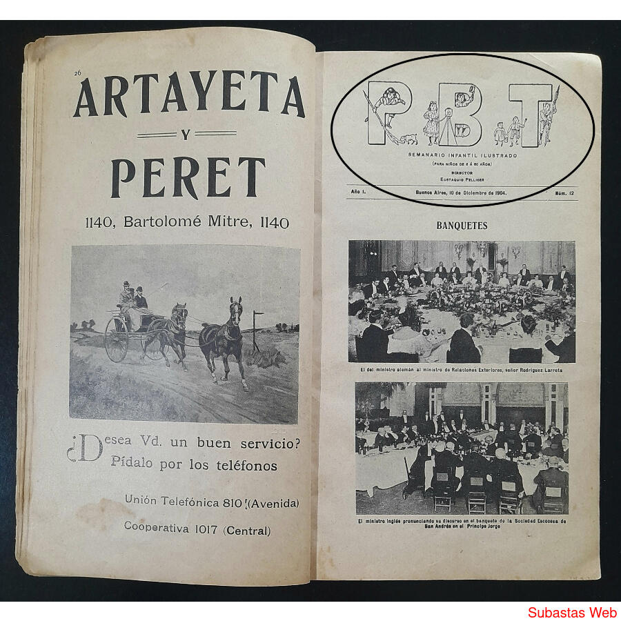 1904 ANTIGUA e ICÓNICA REVISTA **PEBETE** POR FAVOR MIRAR!!!