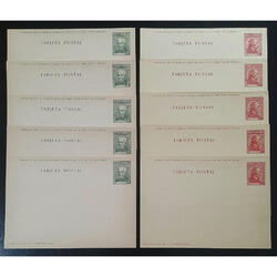 ARGENTINA 10 ENTEROS POSTALES GJTAR-76  GJTAR-78. TODAS MINT