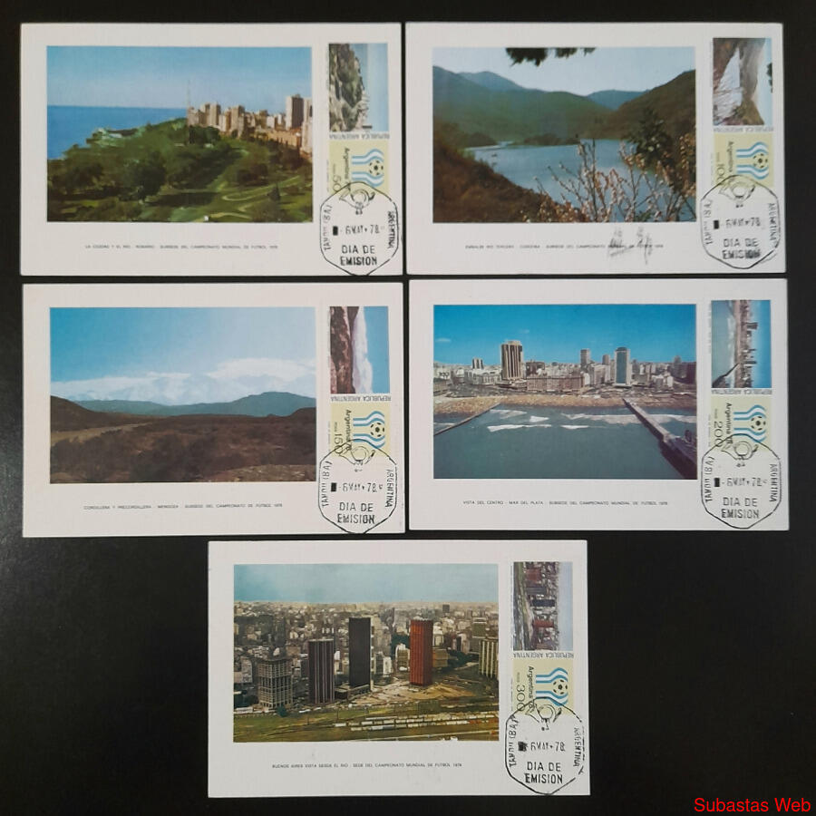 ARGENTINA GJ1806 /1810 SERIE EN RARAS FOTO-TARJETAS 1er DÍA!