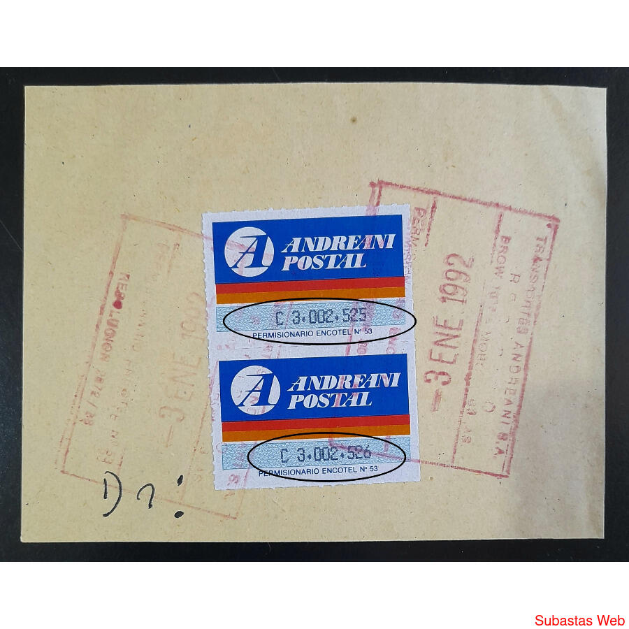 CORREO ANDREANI PRIMITIVO FRAGMENTO SIN CÓDIGO BARRAS!!!!!