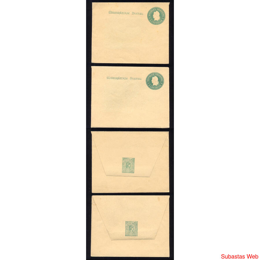 ARGENTINA 2 ENTEROS MEMORANDUM GJSZC12 NUEVOS U$20,00