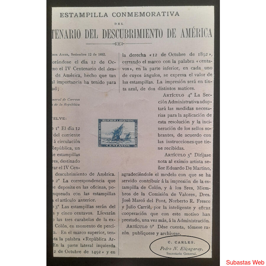 ARGENTINA GJ135  GRAN FRAGMENTO DEL CUÑO DE CARLES. MIRAR!